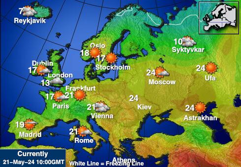 Letonya Hava sıcaklığı haritası 
