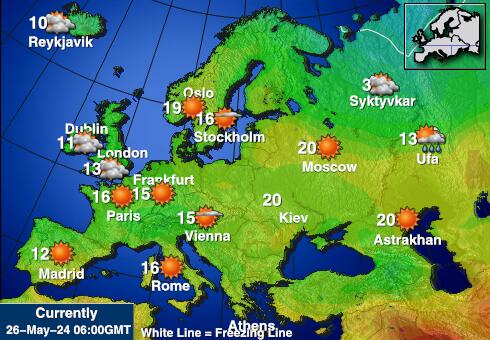 Letland Weer temperatuur kaart 