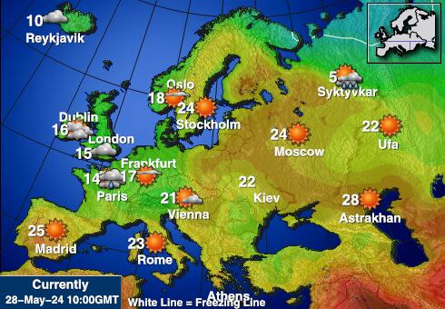 Letonya Hava sıcaklığı haritası 
