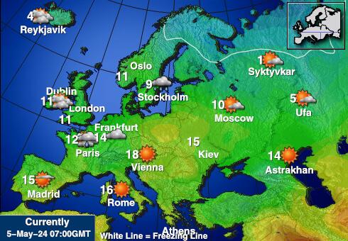 Lotyština Mapa počasí teplota 