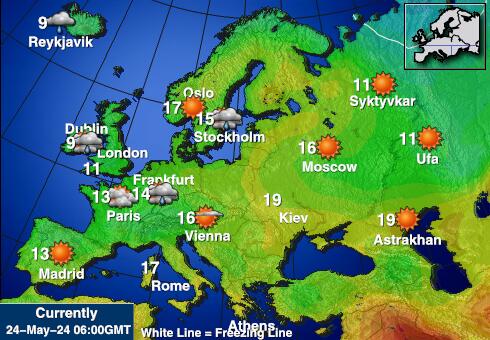 Lettland Vädertemperaturkarta 