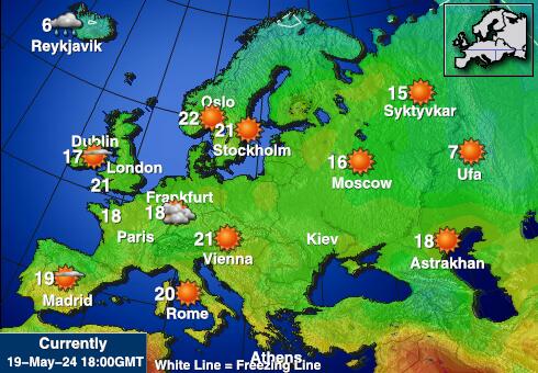 Łotwa Temperatura Mapa pogody 