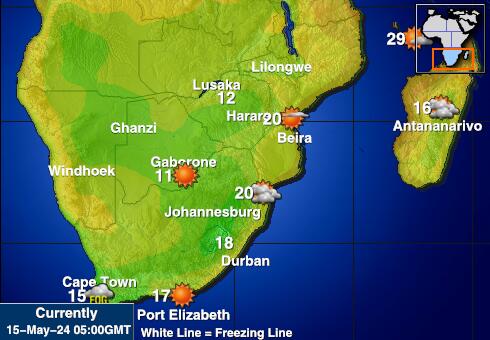 Lesotho Været temperatur kart 