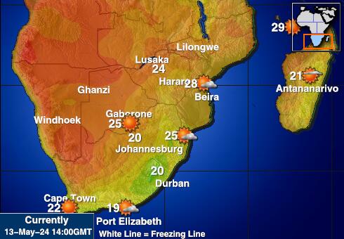 Lesotho Vädertemperaturkarta 