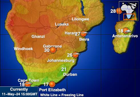 Лесото Температурна карта за времето 