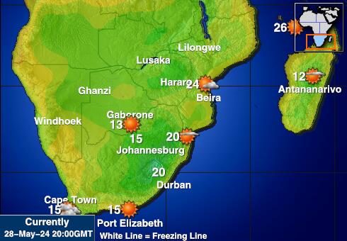 Lesotho Ilm temperatuur kaart 