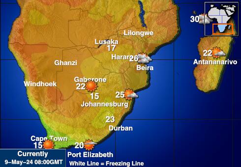 Лесото Температурна карта за времето 