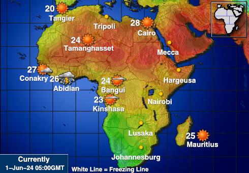 Liberia Sää lämpötila kartta 