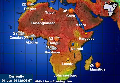 Liberia Harta temperaturii vremii 