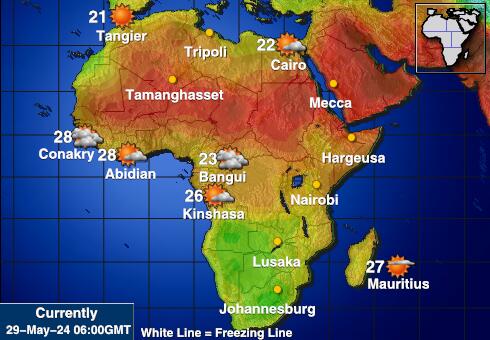 Libérie Mapa počasí teplota 
