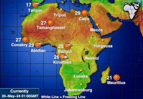 Liberia Mapa temperatura Tempo 