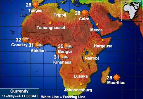Либерия Карта погоды Температура 