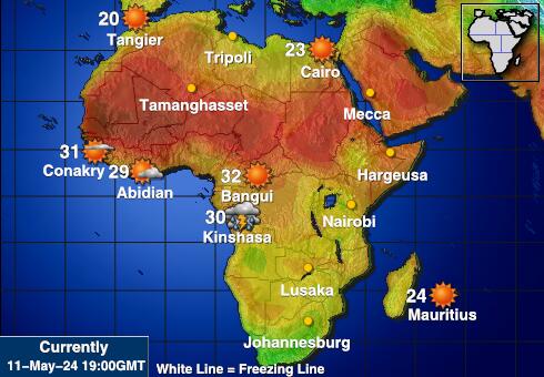 ليبيريا خريطة درجة حرارة الطقس 