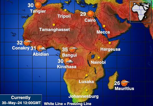 Libéria Időjárás hőmérséklet térképen 