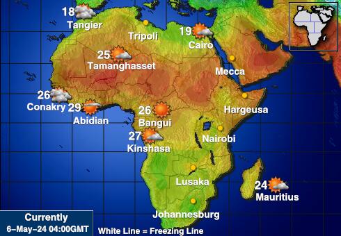 Libérie Mapa počasí teplota 