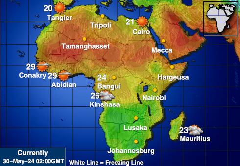 ليبيريا خريطة درجة حرارة الطقس 
