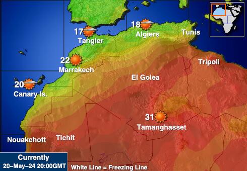 Libië Weer temperatuur kaart 