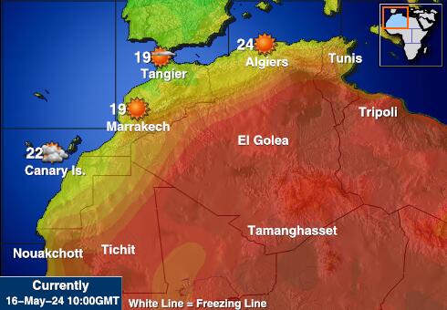 Libye Mapa počasí teplota 