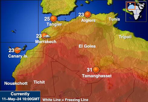 Либия Температурна карта за времето 