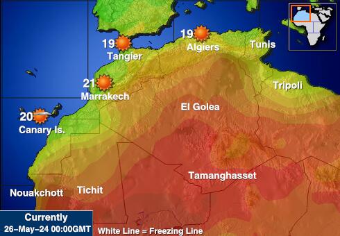 ليبيا خريطة درجة حرارة الطقس 