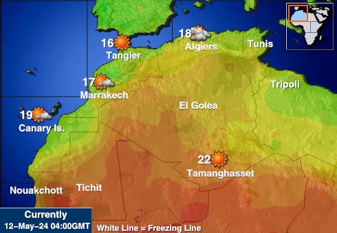 Libija Vremenska prognoza, Temperatura, karta 