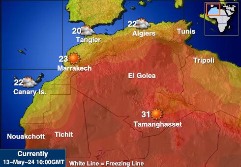 Libya Mapa temperatura Tempo 