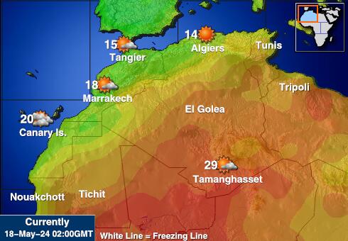 Libya Peta suhu cuaca 
