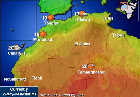 Libya Mapa temperatura Tempo 