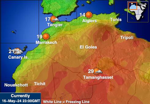 Libia Mapa de temperatura Tiempo 
