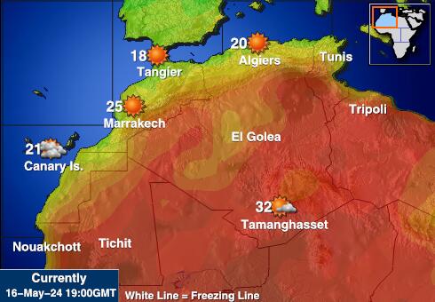 Líbya Mapa teplôt počasia 