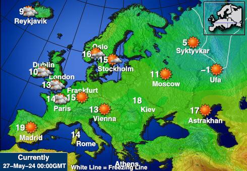 Liechtenstein Carte des températures de Météo 