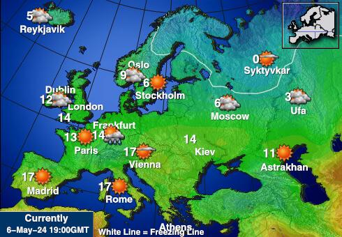 Lihtenštajn Vremenska prognoza, Temperatura, karta 