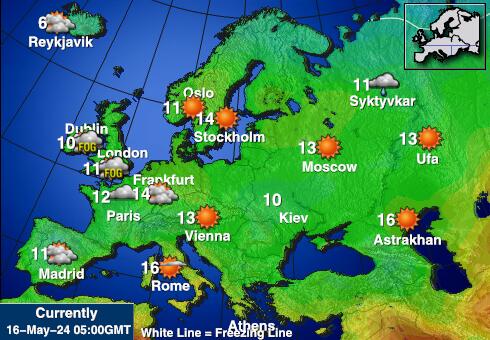 Liechtenstein Carte des températures de Météo 