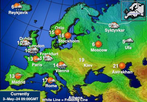 Лихтенщайн Температурна карта за времето 