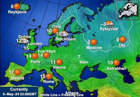 Liechtenstein Mapa de temperatura Tiempo 