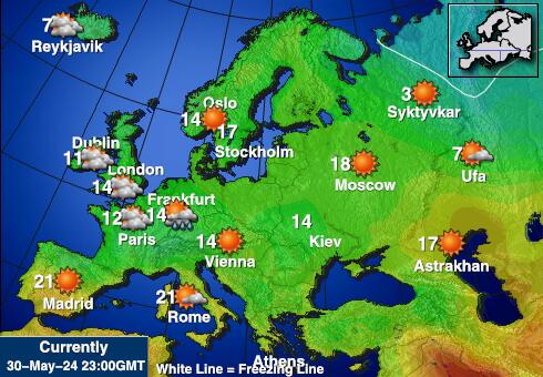 Lichtenštejnsko Mapa počasí teplota 