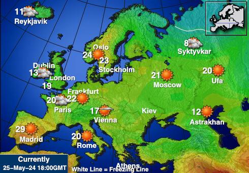 Liechtenstein Weer temperatuur kaart 
