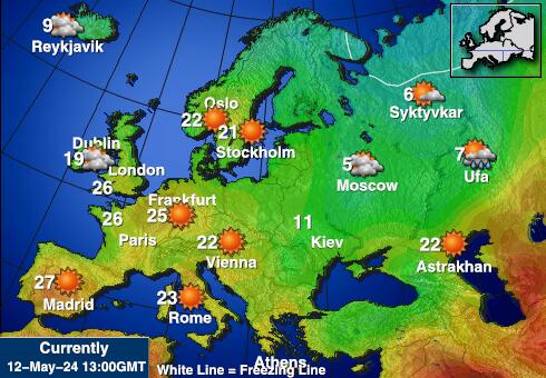 Liechtenstein Temperatura Mapa pogody 