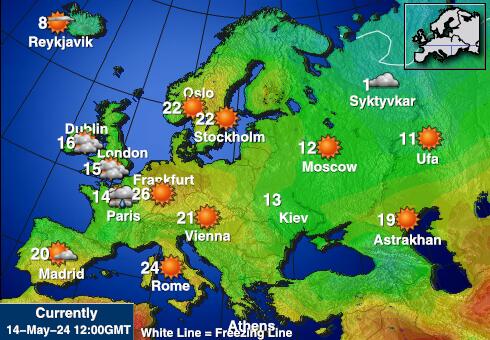 Litauen Wetter Temperaturkarte 