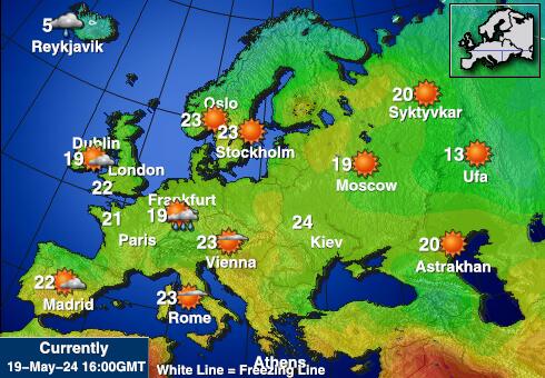ليتوانيا خريطة درجة حرارة الطقس 