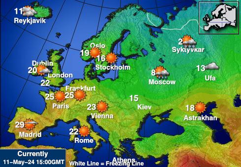 Nước Lithuania Bản đồ nhiệt độ thời tiết 