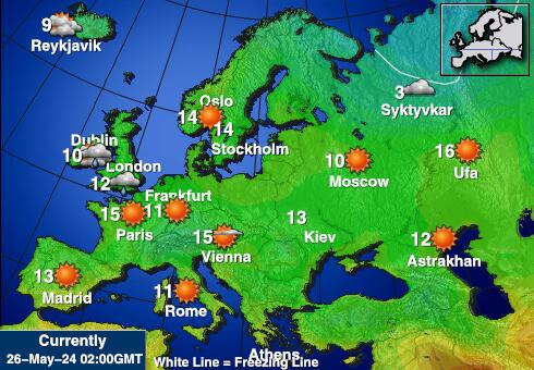 ليتوانيا خريطة درجة حرارة الطقس 