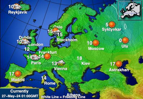 Λιθουανία Θερμοκρασία Καιρός χάρτη 