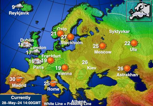 Lithuania Mapa temperatura Tempo 