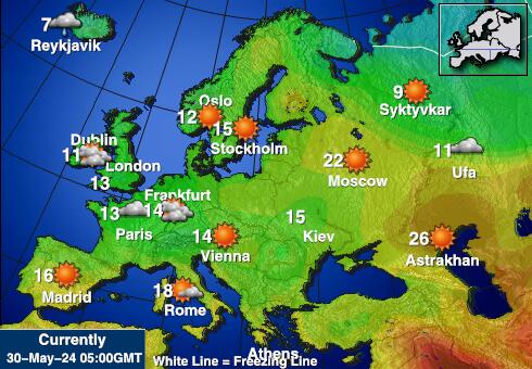 Litva Mapa počasí teplota 