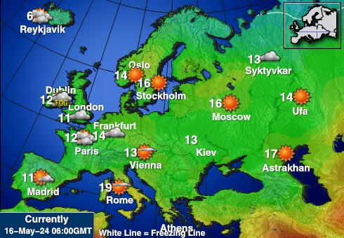 Λιθουανία Θερμοκρασία Καιρός χάρτη 