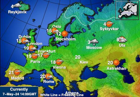 Luxembursko Mapa teplôt počasia 