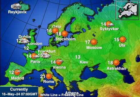 Luxembursko Mapa teplôt počasia 