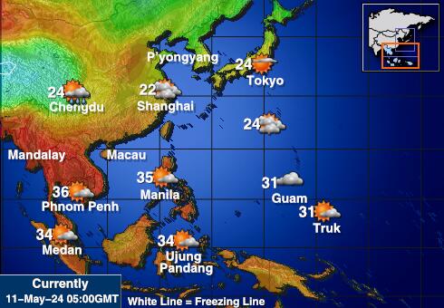 Makao Vremenska prognoza, Temperatura, karta 