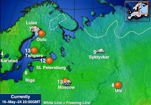 Macedonia Mapa temperatura Tempo 